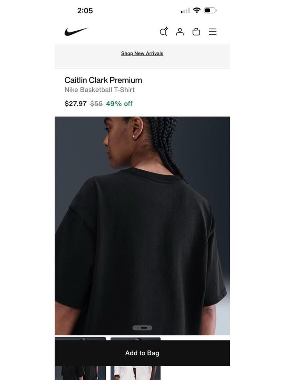 $50 Caitlin Clark Premium Nike Basketball Women’s / Men’s Black T-Shirt Size L - Picture 2 of 5